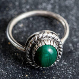 Malachite Ring - Statement Solitaire Ring - Malachite Vintage Ring