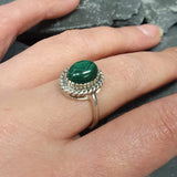 Malachite Ring - Statement Solitaire Ring - Malachite Vintage Ring