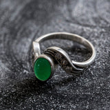 Natural Chrysoprase Ring, Real Chrysoprase, Vintage Green Ring, May Birthstone Ring, Vintage Silver Ring, Green Chrysoprase, Green Ring