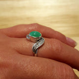 Natural Chrysoprase Ring, Real Chrysoprase, Vintage Green Ring, May Birthstone Ring, Vintage Silver Ring, Green Chrysoprase, Green Ring