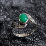 Natural Chrysoprase Ring, Real Chrysoprase, Vintage Green Ring, May Birthstone Ring, Vintage Silver Ring, Green Chrysoprase, Green Ring