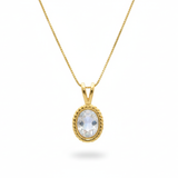 Gold Moonstone Pendant - Natural Rainbow Moonstone Necklace, Vintage Moonstone Pendant