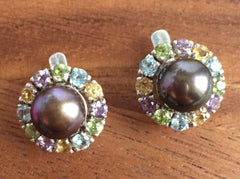 Black Pearl Earrings, Natural Pearl, Victorian Earrings, Pearl Earrings, June Earrings, June Birthstone, Solid Silver Earrings, Black Pearl