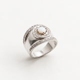 Statement Opal Ring - Wide Opal Band - Vintage Opal Ring