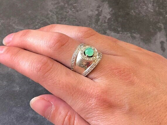 Vintage Opal Ring, Natural Opal Ring, Bezel Ring, Australian Opal, October Birthstone, Wide Silver Ring, Solid Silver Ring, Fire Opal, Opal