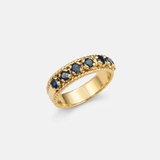 Natural Sapphire Ring made in 18k Gold Vermeil with Round Natural Blue Sapphire in Channel-Set setting, September Birthstone gift idea, symbolizes sincerity, truth, and faithfulness, ideal for everyday wear and perfect for birthday gifting and special occasions.