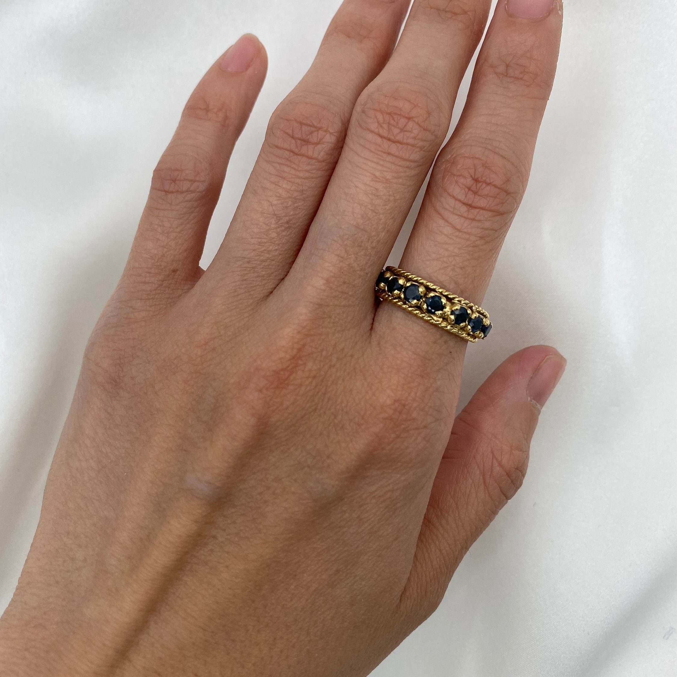 Elegant 18k Gold Vermeil Natural Sapphire Ring featuring a Round Blue Sapphire, perfect for everyday elegance and special occasions.