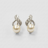 Natural Pearl Earrings made in 925 Sterling Silver with Natural White Pearl in Bezel setting, June Birthstone gift idea, symbolizes purity and integrity, ideal for everyday wear and perfect for birthday gifting and special occasions.