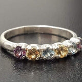 Colorful Eternity Ring - Multistone Band - Vintage Topaz Ring