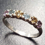 Colorful Eternity Ring - Multistone Band - Vintage Topaz Ring