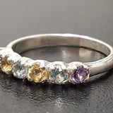 Colorful Eternity Ring - Multistone Band - Vintage Topaz Ring