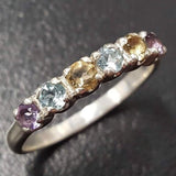 Colorful Eternity Ring - Multistone Band - Vintage Topaz Ring