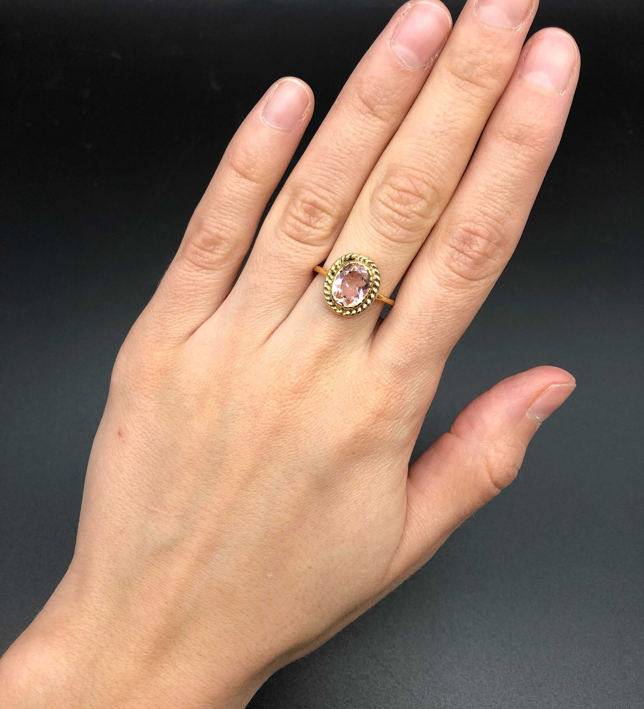 Morganite Ring, Created Morganite, Victorian Ring, Pink Diamond Ring, Vintage Rings, Pink Ring, Pink Solitaire Ring, Silver Ring, Morganite(1)