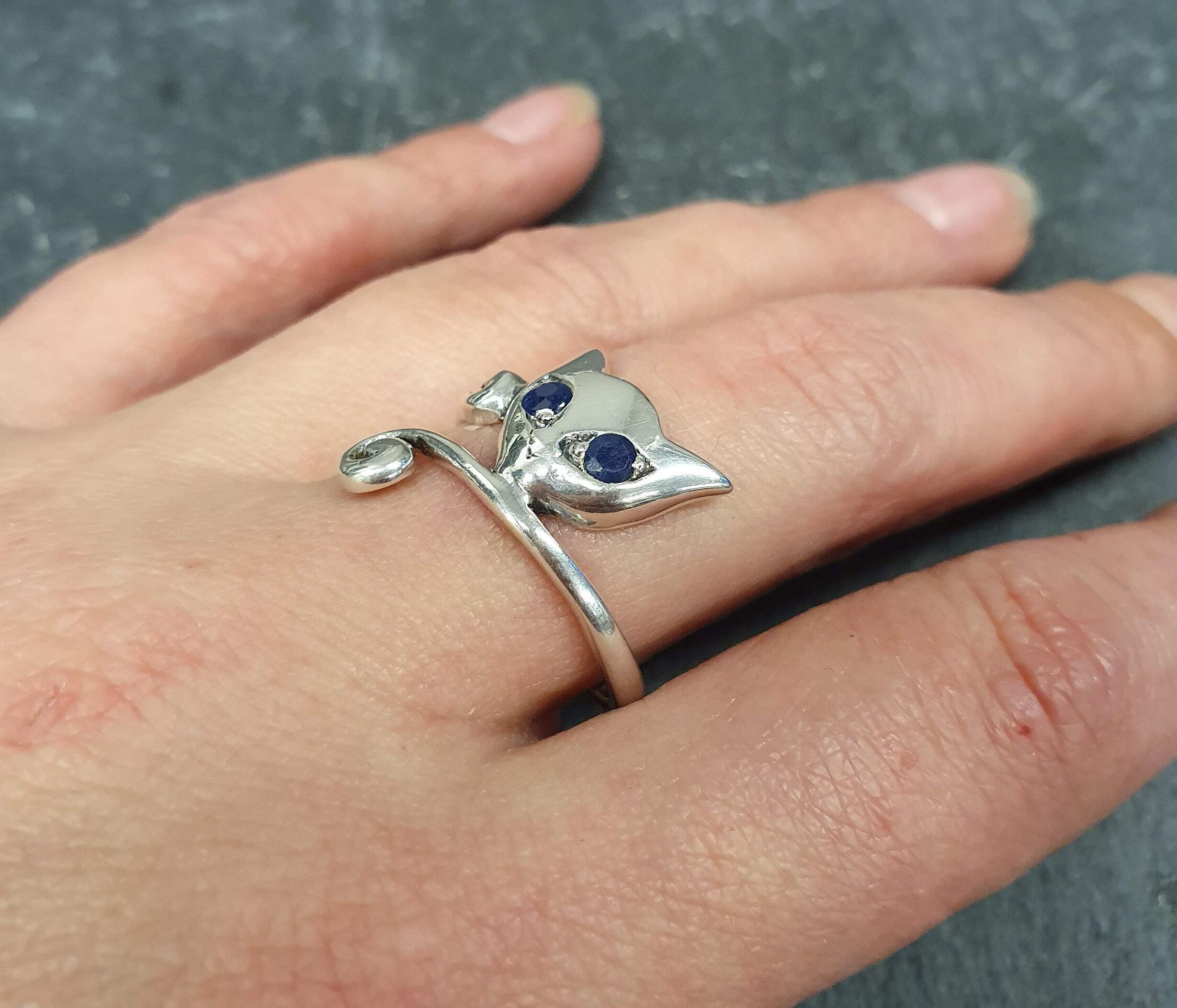 Elegant 925 Sterling Silver Natural Sapphire Ring with Round Blue Sapphire, perfect for birthdays and special occasions.