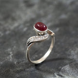 Genuine Ruby Ring - Classy Red Ring - Vintage Diamond Ring