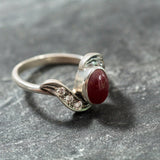 Genuine Ruby Ring - Classy Red Ring - Vintage Diamond Ring