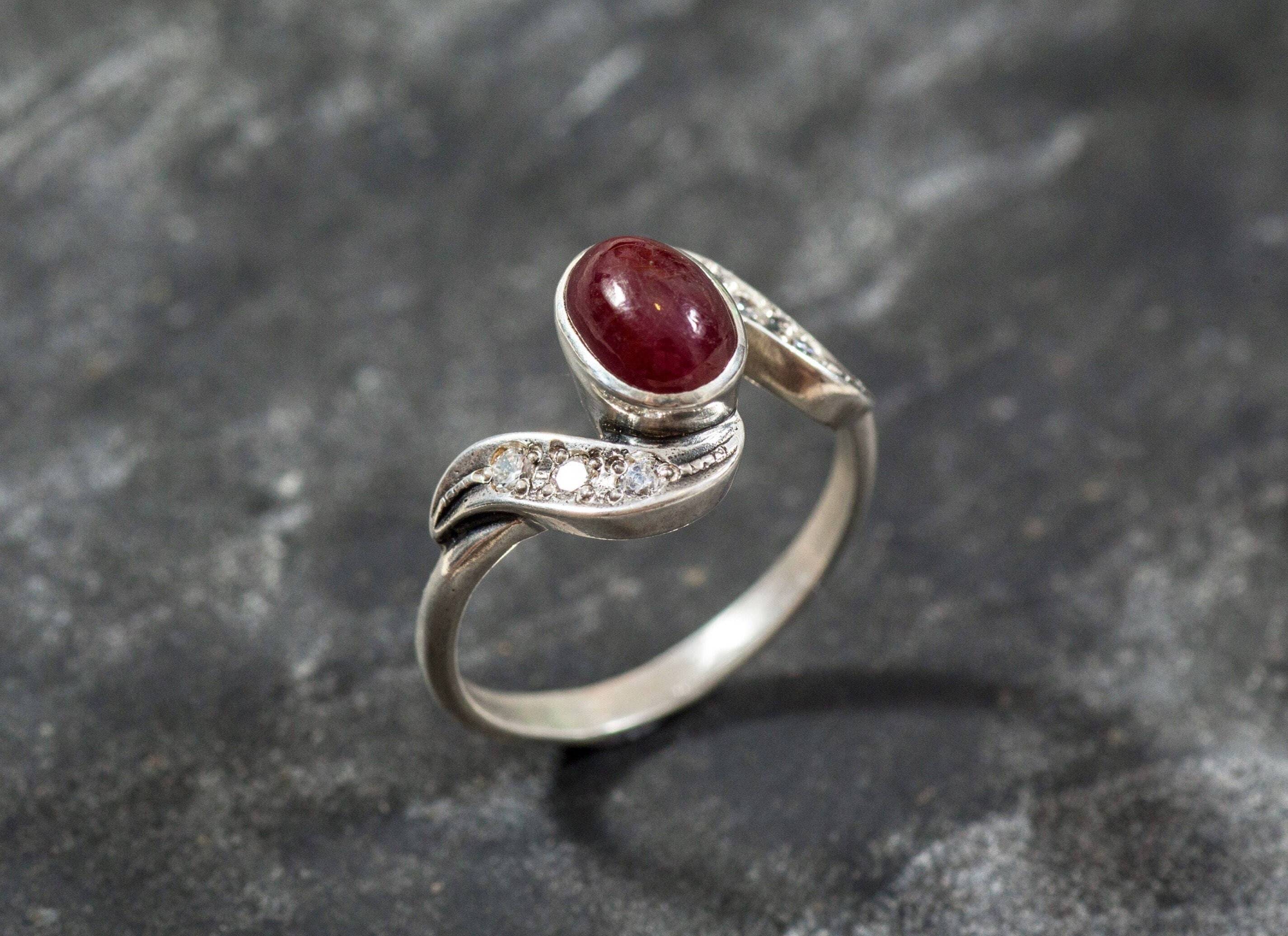 Natural Ruby Ring made in 925 Sterling Silver with Oval Natural Red Ruby in Bezel setting, July Birthstone gift idea, symbolizes nobility, purity, and passion, ideal for everyday wear and perfect for birthday gifting and special occasions.