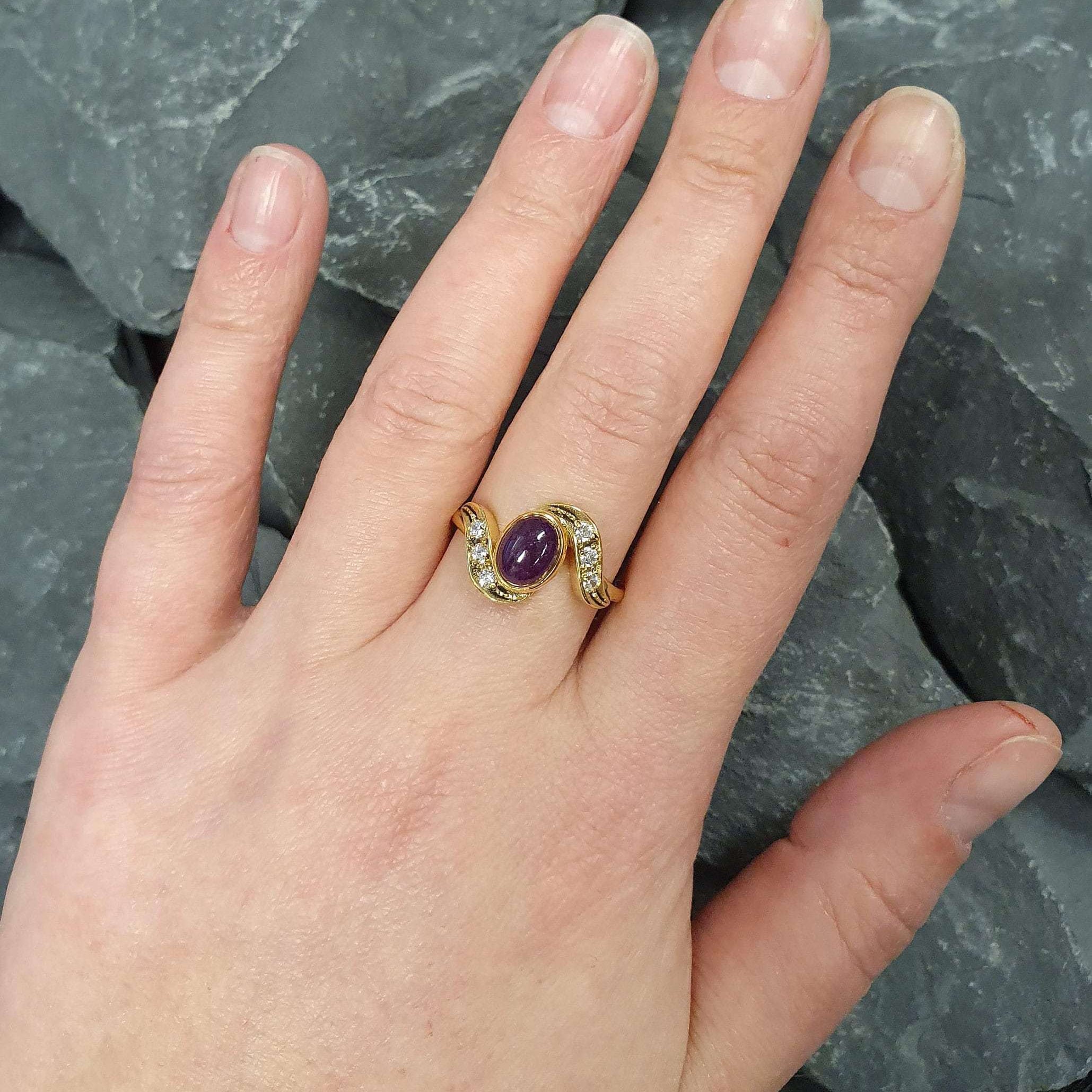 Elegant 18k Gold Vermeil Ring featuring an Oval Natural Ruby, symbolizing nobility and passion—perfect for birthdays or everyday wear.