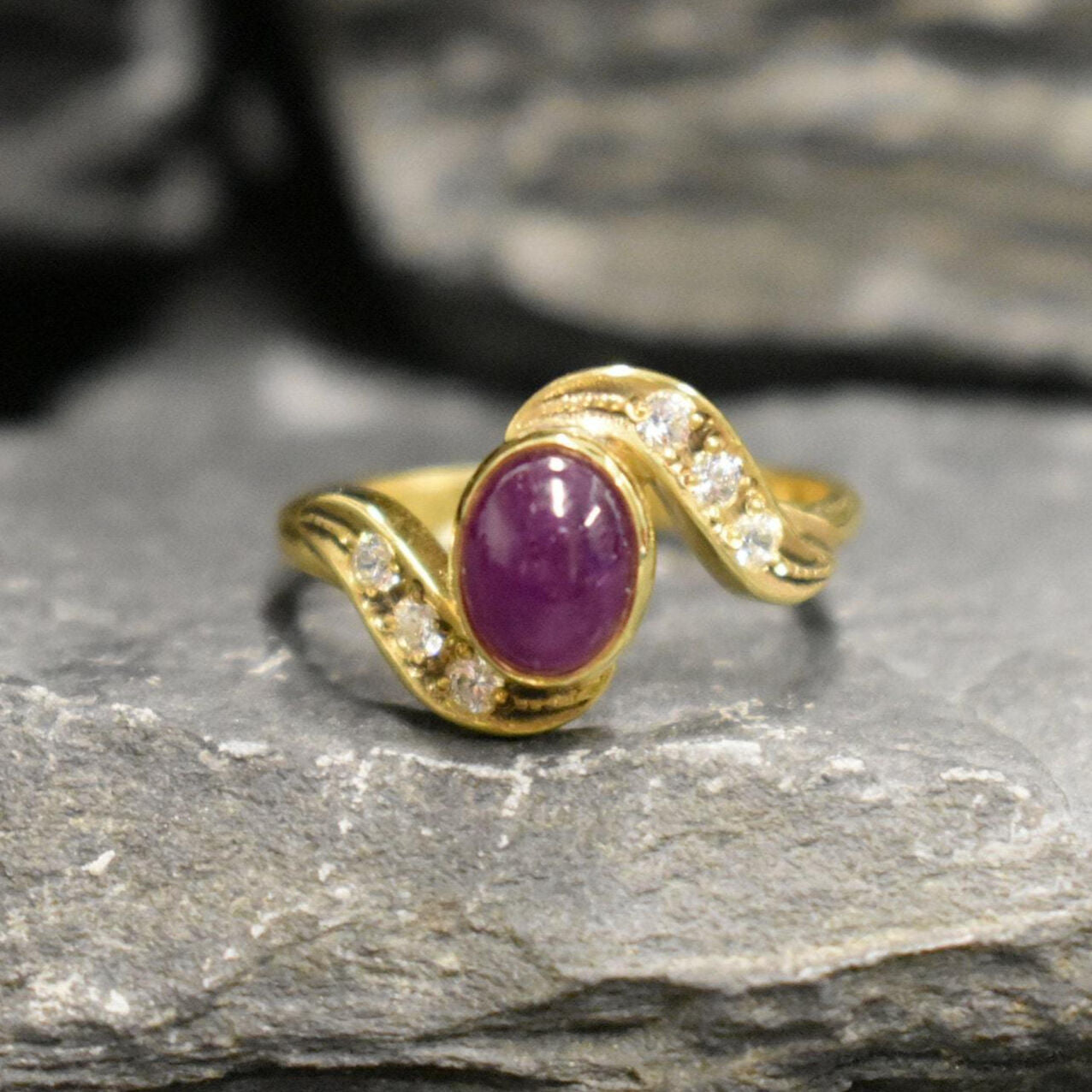Natural Ruby Ring made in 18k Gold Vermeil with Oval Natural Red Ruby in Bezel setting, July Birthstone gift idea, symbolizes nobility, purity, and passion, ideal for everyday wear and perfect for birthday gifting and special occasions.