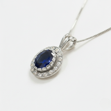Created Sapphire Pendant in 925 Sterling Silver, designed for daily wear, ideal gift for September birthdays and special moments.