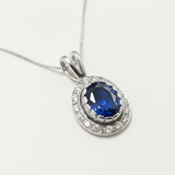 Stunning created sapphire pendant in sterling silver, symbolizes faithfulness, perfect for everyday elegance and special occasions.