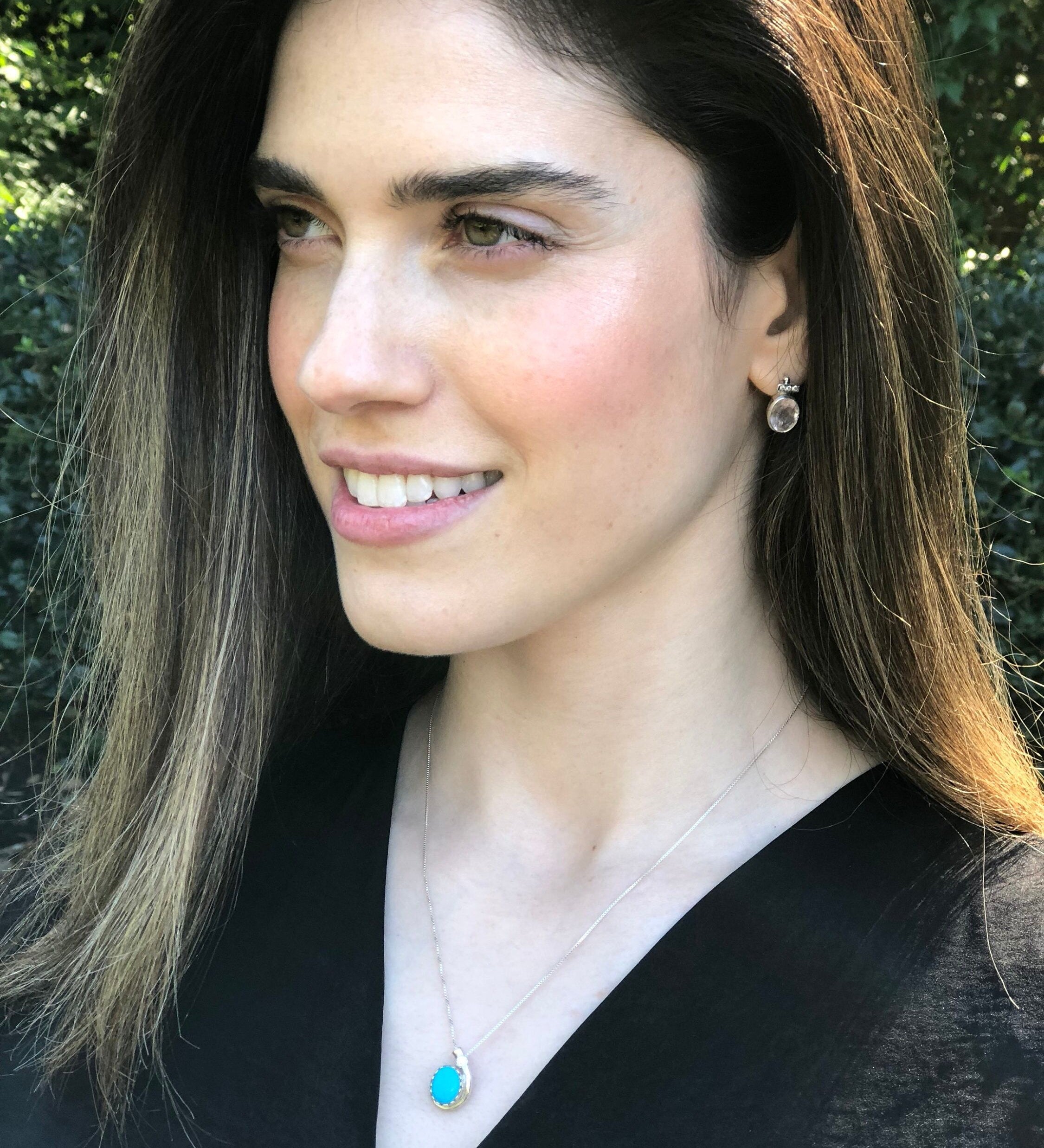 Kyanite Necklace, Blue Kyanite, Teardrop Pendant, Vintage Pendant, Antique Necklace, Blue Oval Pendant, Solid Silver, Natural Emerald