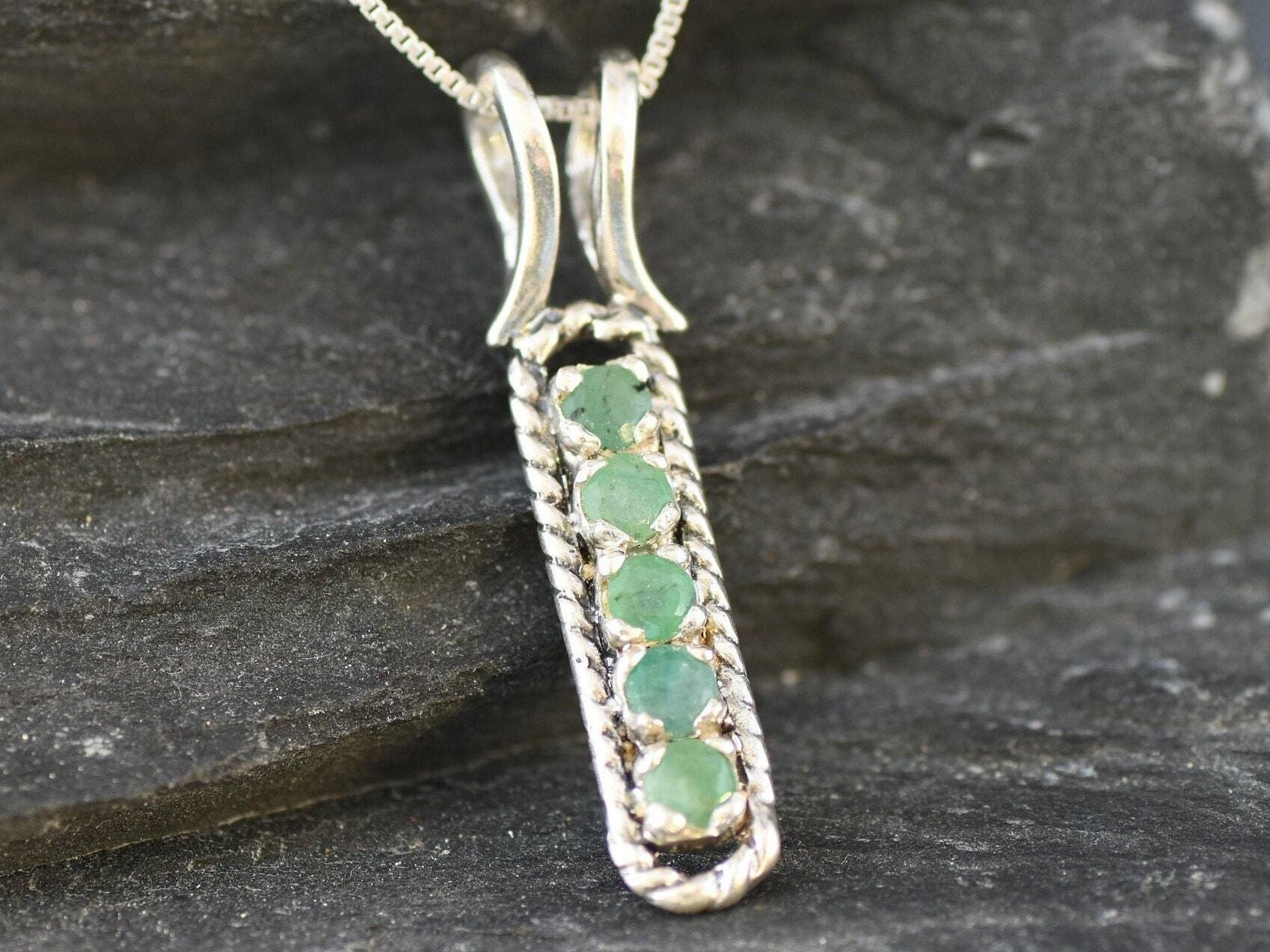 Elegant 925 Sterling Silver emerald pendant, ideal May birthstone gift symbolizing growth and harmony for any occasion.
