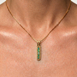 Elegant 18k Gold Vermeil Natural Emerald Pendant, May Birthstone symbolizes growth and healing, perfect for daily wear or gifting.