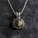 Tourmaline Pendant, Green Tourmaline Pendant, Natural Tourmaline, October Birthstone, Victorian Pendant, Solid Silver Pendant, Tourmaline