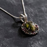 Tourmaline Pendant, Green Tourmaline Pendant, Natural Tourmaline, October Birthstone, Victorian Pendant, Solid Silver Pendant, Tourmaline