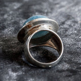 Aquamarine Ring, Natural Aquamarine Ring, March Birthstone Ring, Blue Statement Ring, Round Chunky Ring, Large Aqua Ring, Rare by Adina