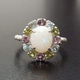 Opal Flower Ring - Victorian Opal Ring - Statement Flower Ring