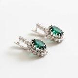 Chic Created Emerald Earrings in 925 Sterling Silver, embodying May's birthstone for everyday wear and memorable celebrations.