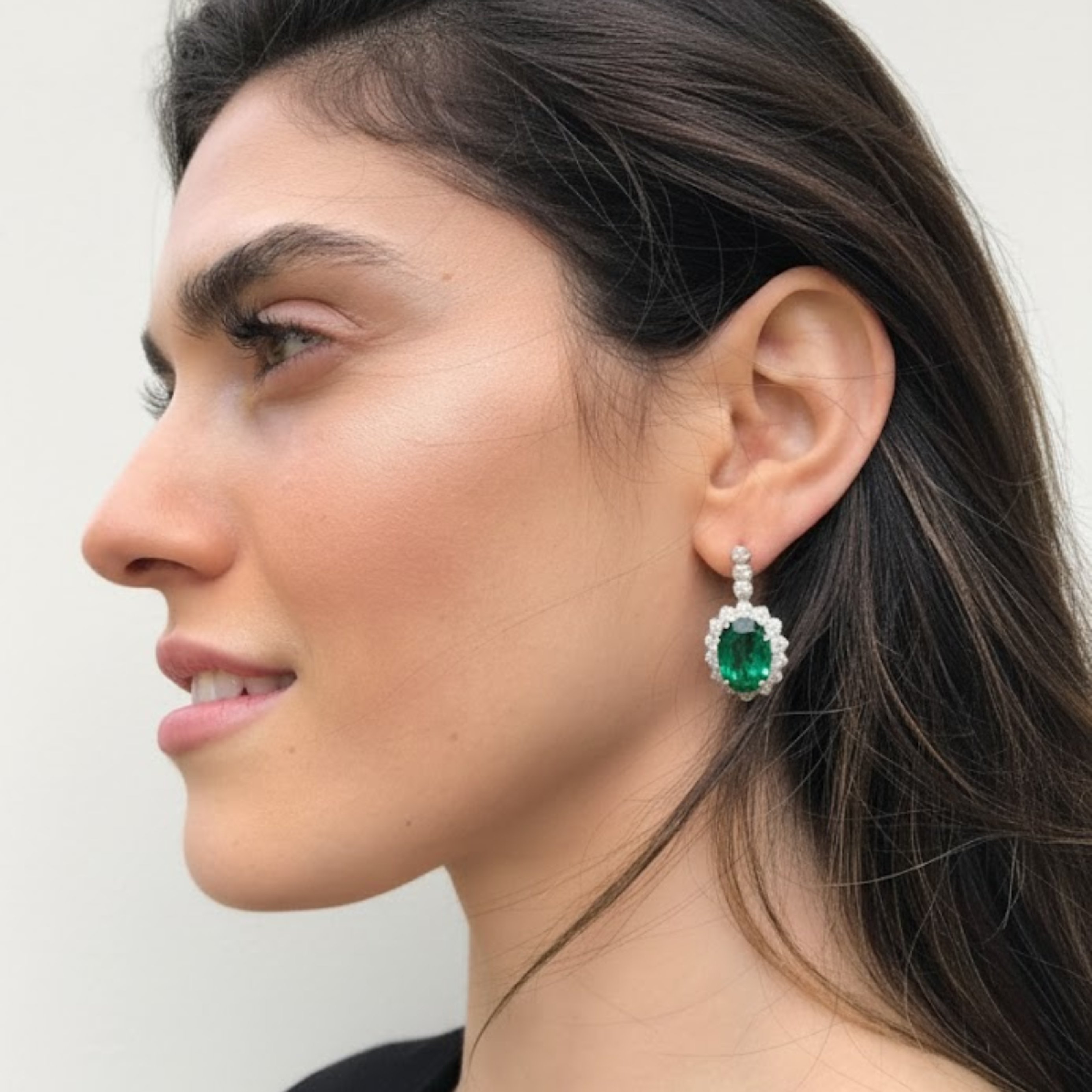Elegant 925 Sterling Silver Created Emerald Earrings, perfect May birthstone gift for everyday elegance and special occasions.