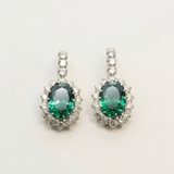 Chic Created Emerald Earrings in 925 Sterling Silver, embodying May's birthstone for everyday wear and memorable celebrations.