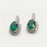 Gorgeous Created Emerald Earrings in 925 Sterling Silver, a timeless May birthstone accessory for elegant gifting and daily wear.