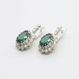 Beautiful 925 Sterling Silver earrings with Created Emerald, perfect for May birthdays and stylish everyday wear.