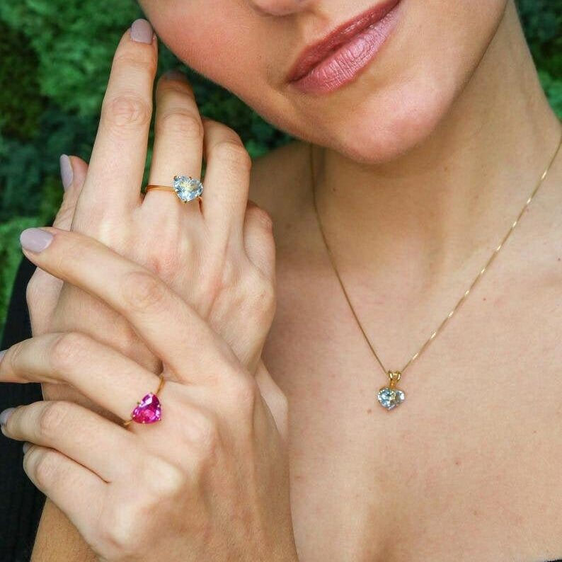 Sapphire Pendant in 925 Sterling Silver, featuring a Square Created Blue Sapphire, September's birthstone for sincerity and faithfulness.