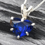 Created Sapphire Pendant made in 925 Sterling Silver with Square Created Blue Sapphire in Solitaire setting, September Birthstone gift idea, symbolizes sincerity, truth, and faithfulness, ideal for everyday wear and perfect for birthday gifting and special occasions.