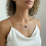 Crafted in 18k Gold Vermeil, this sapphire pendant showcases a stunning square gem, perfect for everyday elegance and special moments.