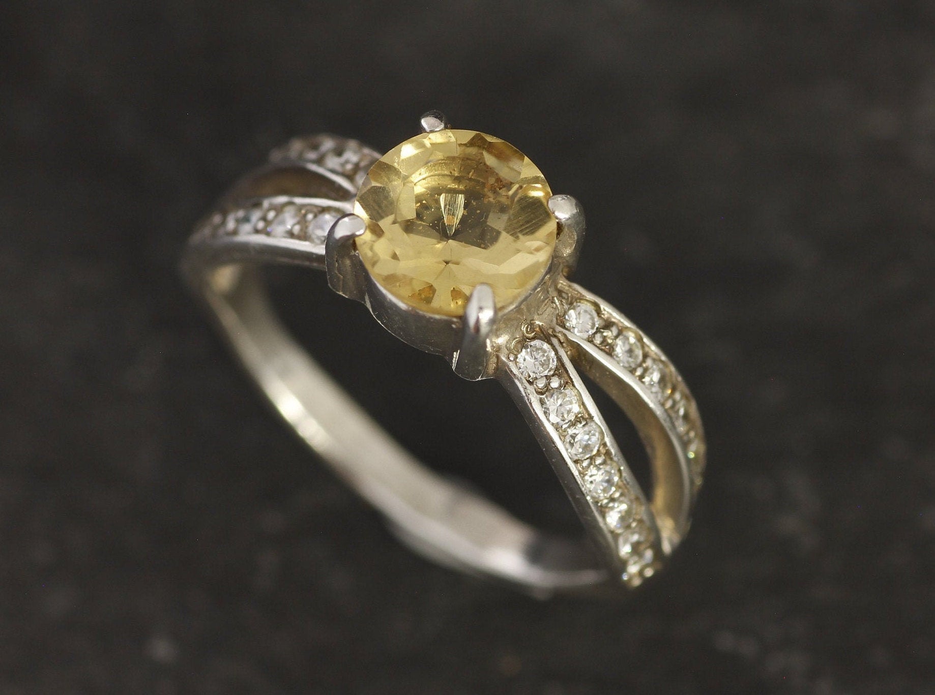 Citrine Ring, Natural Citrine, November Birthstone, Yellow Diamond Ring, Promise Ring, Engagement Ring, Vintage Ring, 925 Sterling Silver