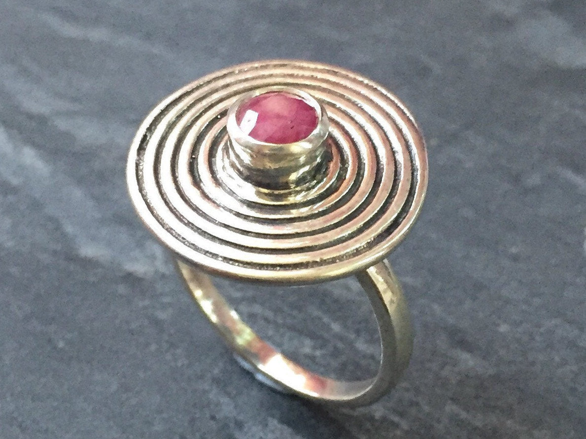Natural Ruby Ring made in 925 Sterling Silver with Round Natural Red Ruby in Bezel setting, July Birthstone gift idea, symbolizes nobility, purity, and passion, ideal for everyday wear and perfect for birthday gifting and special occasions.