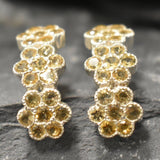 Yellow Flower Earrings - Genuine Citrine Earrings - Vintage Drop Earrings