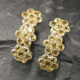 Yellow Flower Earrings - Genuine Citrine Earrings - Vintage Drop Earrings