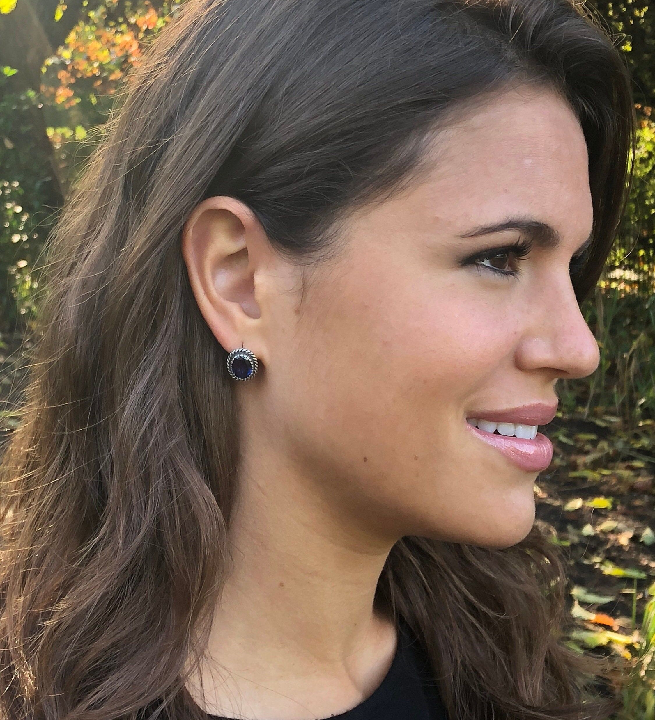 Opal Earrings, Natural Opal Earrings, October Birthstone, Australian Opal, Vintage Earrings, Large Oval Studs, White Studs, Silver Earrings