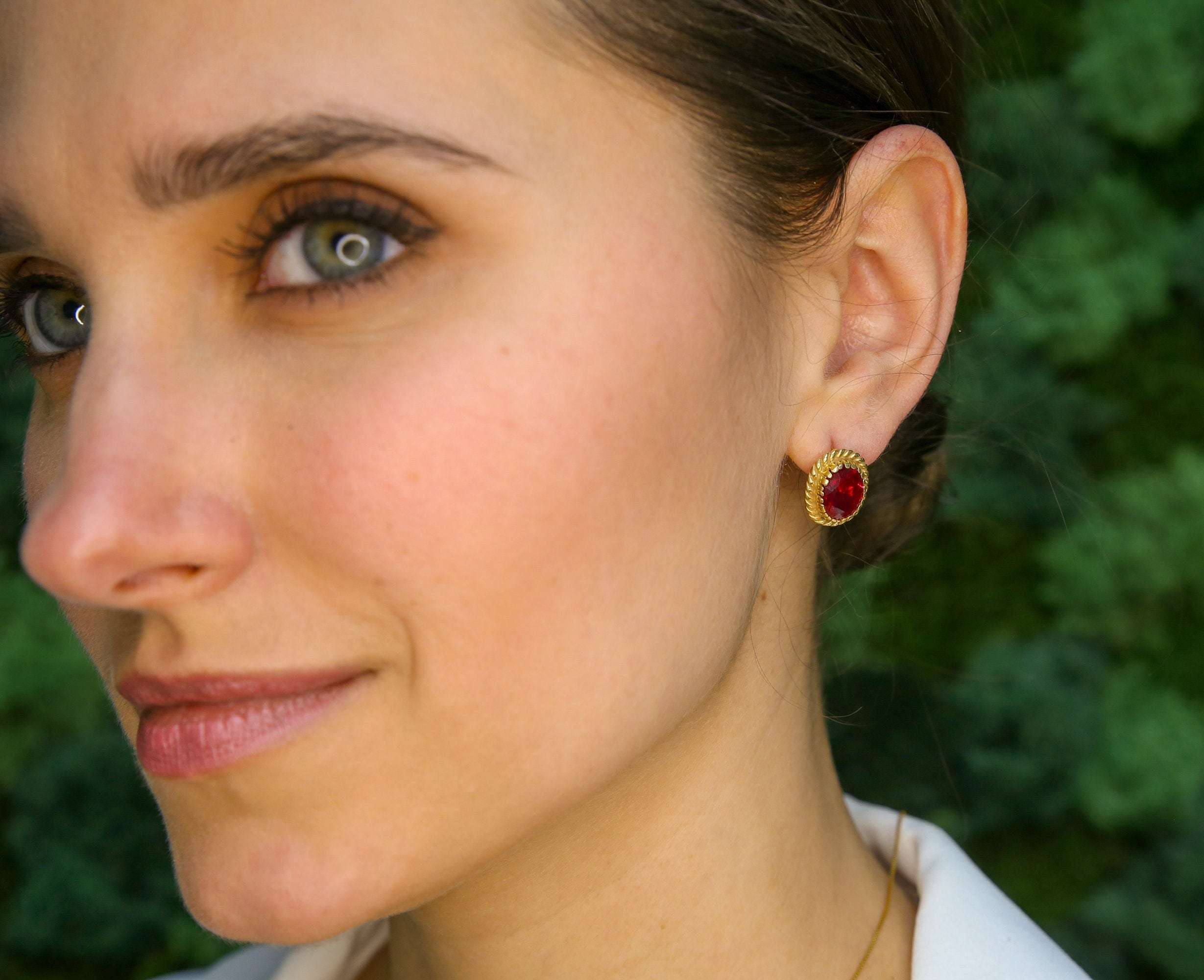 Opal Earrings, Natural Opal Earrings, October Birthstone, Australian Opal, Vintage Earrings, Large Oval Studs, White Studs, Silver Earrings(1)