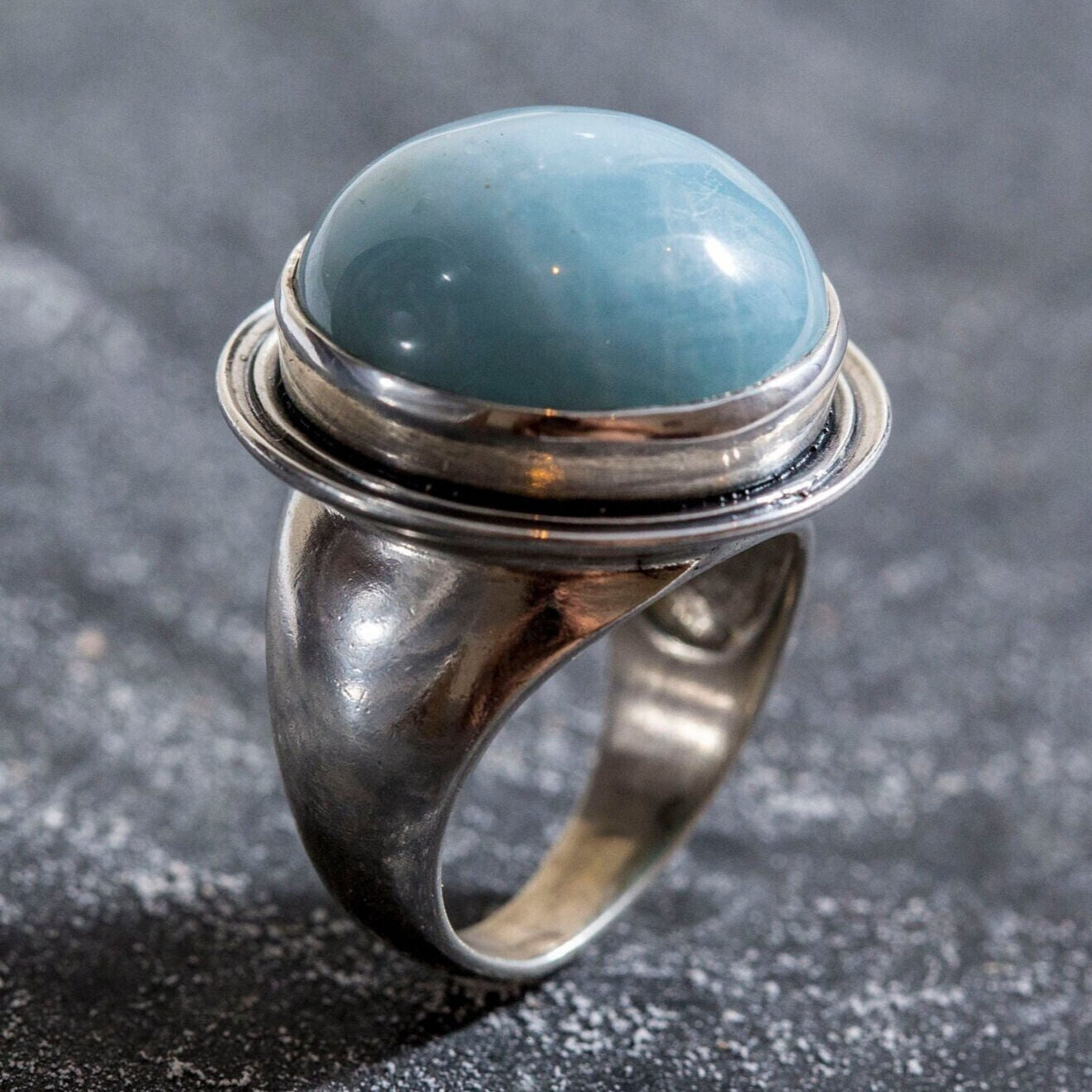 Large Blue Ring, Aquamarine Ring, Natural Aquamarine, March Birthstone, Vintage Rings, Large Stone, March Ring, Solid Silver, Aquamarine