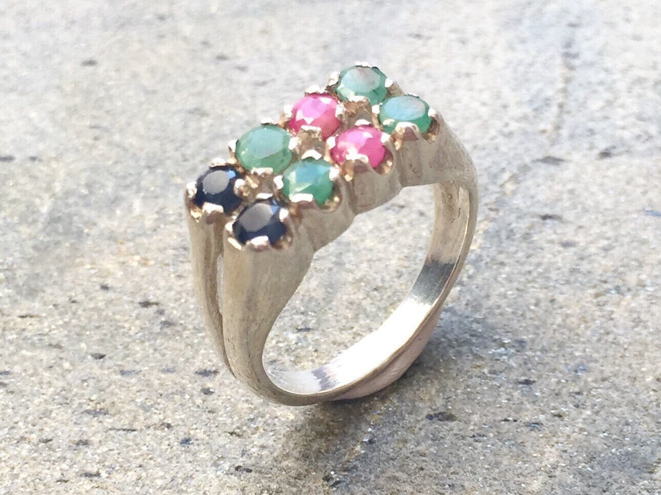 Natural Emerald Ring made in 925 Sterling Silver with Round Natural Green Emerald in Channel-Set setting, May Birthstone gift idea, symbolizes growth, harmony, and deep emotional healing, ideal for everyday wear and perfect for birthday gifting and special occasions.