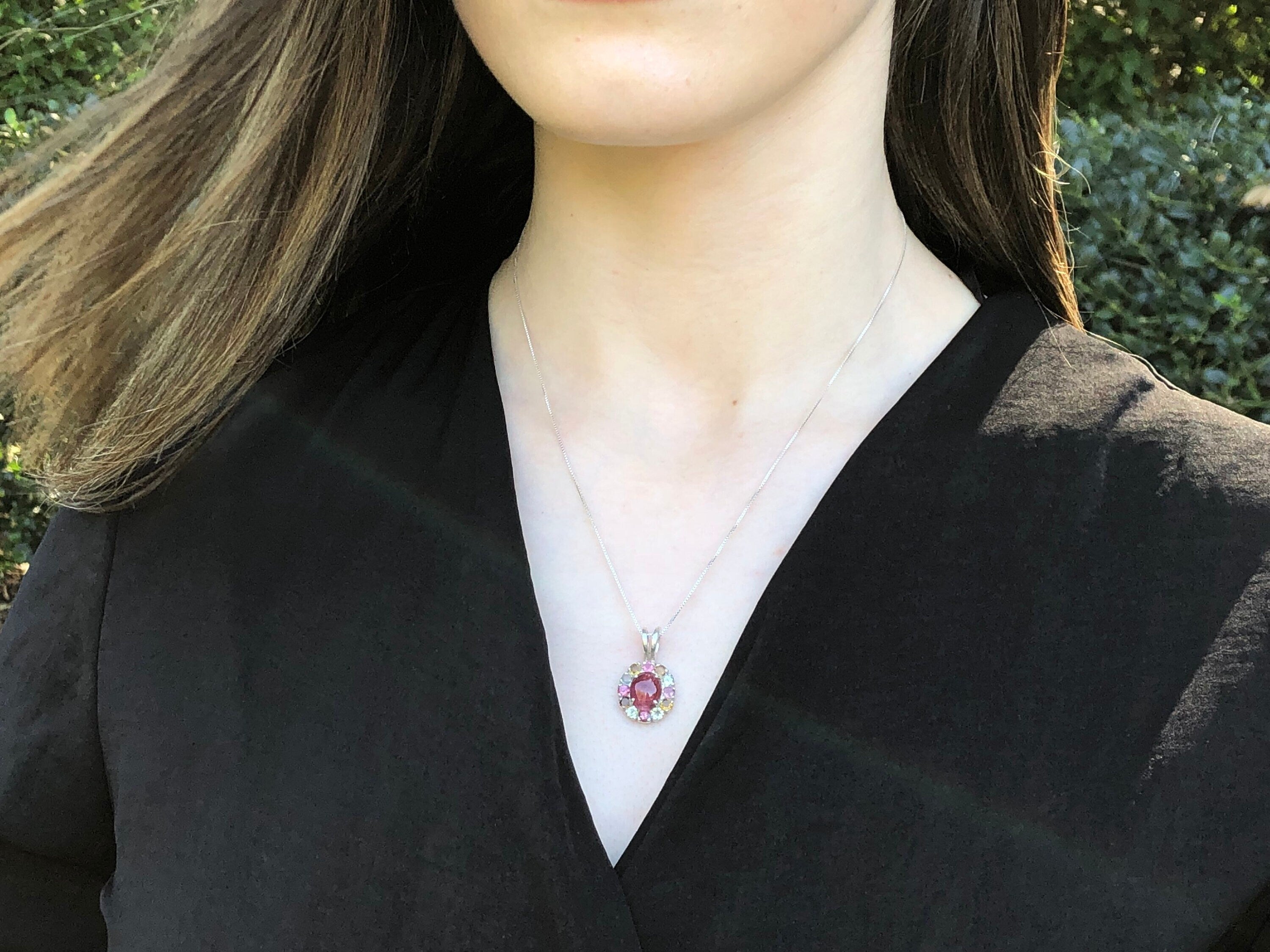 Pink Tourmaline Pendant, Tourmaline Pendant, Natural Tourmaline, October Birthstone, Victorian Pendant, October Pendant, Tourmaline