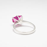 Pink Heart Ring, Created Alexandrite, Alexandrite Ring, Pink Alexandrite Ring, Love Ring, Heart Ring, Pink Promise Ring, Solid Silver Ring